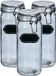 Zeller Weckpot/inmaakpot - 4x - 1L - glas - met beugelsluiting - incl. etiketten
