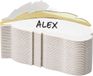 PartyDeco Naamkaartjes / plaatskaartjes veer - Bruiloft - wit / goud - 100x stuks - 10 x 3 cm