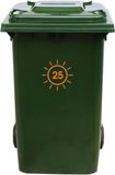 MC Living Kliko Sticker / Vuilnisbak Sticker - Zon - Nummer 25 - 16,5x16,5 - Oranje