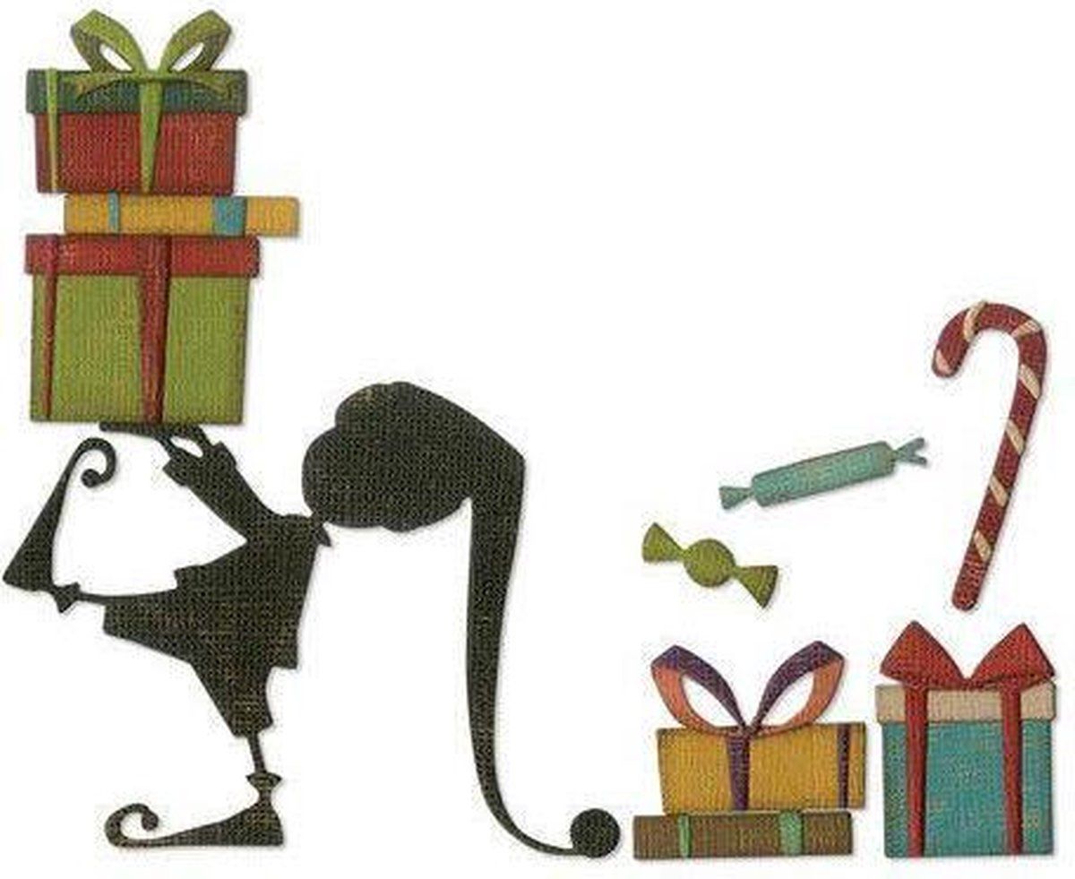 Sizzix Thinlits snijmal helpers kerstman - 0630454258391