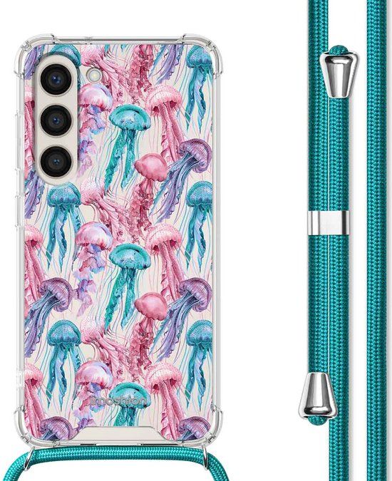 iMoshion Hoesje Samsung Galaxy S23 - Jellyfish Watercolor - Back Cover met Koord
