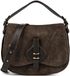 Coccinelle Mavery Suede BI Handtas Schoudertas Leer Fango/Fango Donkergroen