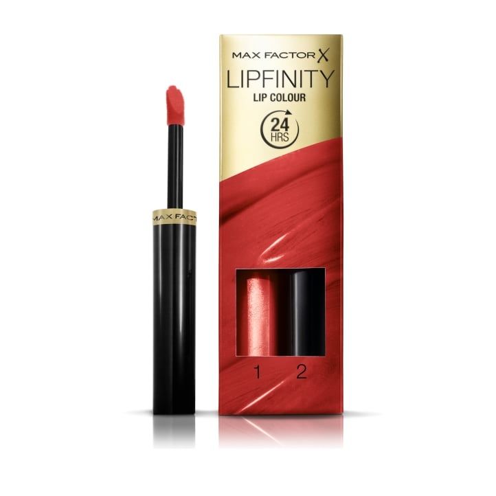 Max Factor Lipfinity Lip Colour - 120 Hot - Red - Shine - Liquid - 24h Long Lasting
