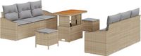 vidaXL Tuinbank Set Beige/Lichtgrijs