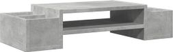 vidaXL Monitorstandaard met opbergruimte 70x27x15 cm hout betongrijs