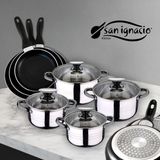 San Ignacio Gemengde pannenset zwart RVS 3-delig