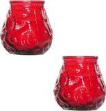 Cosy & Trendy mini lowboy tafelkaars - 2x - rood - 17 Branduren - 7 cm