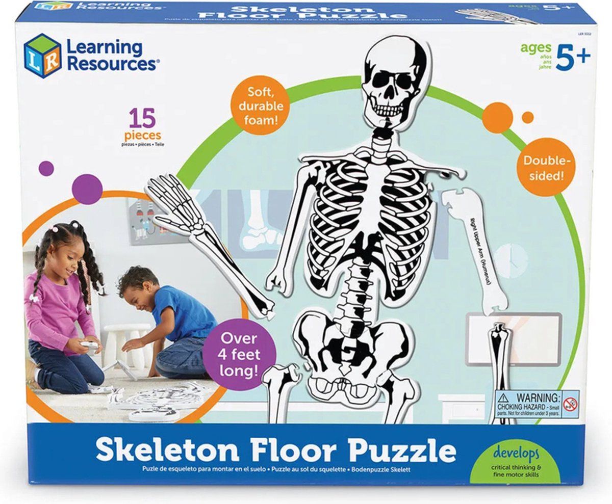 Learning Resources Vloerpuzzel skelet (1,22 m) - 0765023033328