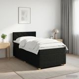 vidaXL Boxspringbed met matras met hoofdeinde, zwart, 100 x 200 cm, stof