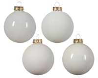 Decoris Kerstballen mix glas d7 cm wolwit 42 stuks