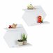 Relaxdays wandrek hexagon, set van 2, elk met 2 plankjes, klein & groot muurrek, wandplank, wit