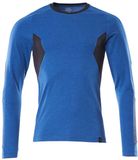 Mascot Accelerate 18381-959 T-shirt à manches longues pour homme, taille M, coton, couleur Azurblau/Schwarzblau