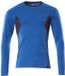 Mascot Accelerate 18381-959 T-shirt à manches longues pour homme, taille M, coton, couleur Azurblau/Schwarzblau