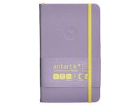 Antartik Notitieboekje met elastiek, vaste omslag, A6 vellen, gestreept, paars en geel, 100 vellen, 80 g, FSC