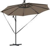 vidaXL Parasol 294 x 294 x 248 cm Polyester en Aluminium Taupe