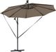 vidaXL Parasol 294 x 294 x 248 cm Polyester en Aluminium Taupe