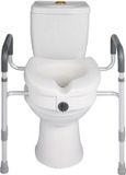 VEVOR Toiletbrilverhoger met Armleuningen, Draagvermogen van 159 Kg, Hefhoogte van 127 mm en Aluminium Frame, Verhoogde Toiletbril voor Ouderen, Senioren en Volwassenen met Een Beperking.