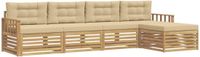 vidaXL - Bank loungeset - 5 zitplekken - Wit en Beige - Polyester