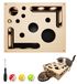 Boîte de jeu en bois pour chat - Jouet interactif pour chat - Griffoir - Enrichissement pour chats - Jouet avec des balles - Revêtement intérieur