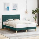 Maison Exclusive - Lit cadre avec tête de lit vert foncé 140 x 200 cm en tissu