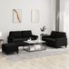 Maison Exclusive ensemble de canapé 3 pièces avec coussins, noir, velours