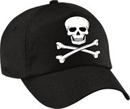 Bellatio Decorations Piraten verkleed petje met doodskop print - zwart - voor kinderen