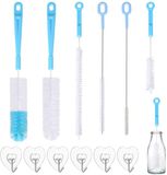 Unyqoos® Set de 6 brosses à bouteilles polyvalentes avec manches flexibles et crochets de suspension