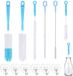 Unyqoos® Set de 6 brosses à bouteilles polyvalentes avec manches flexibles et crochets de suspension