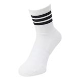 adidas 3-STRIPE HALF CREW SOCK, white/black, 40-42