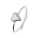 Lucardi Dames Ring met hart voor dames - Ring - 925 Zilver - Zilverkleurig - 18.50 / 58 mm