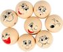 Merkloos Hoofdjes knutsel materiaal - houten vormen - 16x - 30 mm - poppetjes maken - gezichten