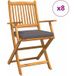 Maison Exclusive - Chaise Pliante 8 Pc Gris Bois d'Acacia Massif