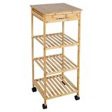 axentia Keukenwagen, ca. 37 x 89,5 x 37 cm, hout