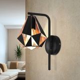 EGLO Wandlamp Carlton 4, 1-flammige Vintage Wandleuchte, Material: Stahl