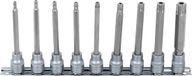 KS Tools 911.3980 3/8" Bit-dopsleutelset met boring, lang, 9-dlg, TB20-TB60