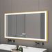Miroir de salle de bain LED - Miroir mural rectangulaire - Éclairage frontal dimmable - 3 couleurs de lumière - Anti-buée - Cadre en aluminium - 100 x 60 cm