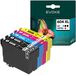 Evoke compatible ink for Epson 604XL 604 XL T10H6, 5x: 2x black + cyan + magenta + yellow, 49 ml, suitable for 3680 pages, for printers such as Expression Home XP-2200, 2205, 3200, 3205, 4200, 4205; WorkForce WF-2910DWF, 2930DWF, 2935DWF, 2950DWF