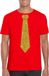 Bellatio Design Shoppartners Bv T-shirt met stropdas print goud - heren - rood - feestelijke shirts - glitter - glamour XXL