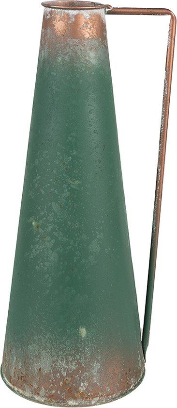 Clayre & Eef Decoratie Kan - 14x12x31 cm - Groen - Metaal - Landelijk