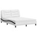 Maison Exclusive - Lit avec matelas « Hvar » blanc et noir 140 x 190 cm, simili cuir