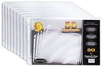 50 Gold Seal 50 stuks 28 x 40 cm zwaargewicht diamant transparante bladbeschermers, zijladen, grootboek vel beschermers, 3-gaats geperforeerd