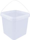 Jerrycanshop Emmer met deksel - 5,4 liter - vierkant - transparant