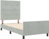 vidaXL Boxspringbed met hoofdeinde, lichtgrijs, 90 x 190 cm, fluweel