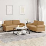 Maison Exclusive set de canapé 2 pièces avec coussins, marron, velours