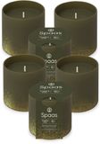 Spaas WinterGlow Geurkaars - Snuggling Snow - Donkergroen - circa 35u - Ø7cm - 6 Kaarsen