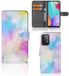 B2Ctelecom Hoesje Samsung Galaxy A52 Watercolor Light Book Case Kunstleer TPU Abstract/Effen kleur/Design