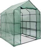 Famanu Tuinkas met rekken, 8 plateaus, staal, begaanbaar, HxBxD: ca. 195 x 140 x 140 cm, tomatenkas, groen
