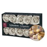 moses. Libri_x Lichtgedicht Lichtsnoer – Fairy Lights met boekzij-bloemen, warm-witte leds met timerfunctie, ca. 1,55 m, decoratieve binnenverlichting