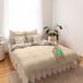 Mousseline housse de couette 220x240 cm beige clair & crème avec 2 taies d'oreiller 80x80