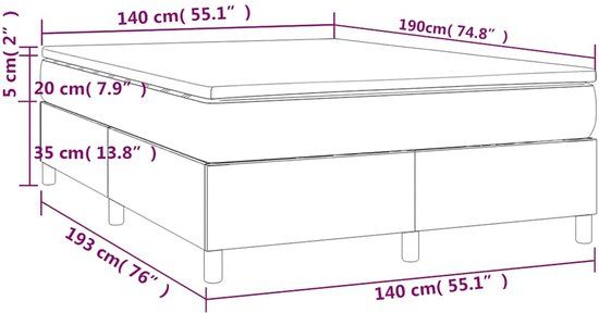 vidaXL Boxspring met matras fluweel donkerblauw 140x190 cm